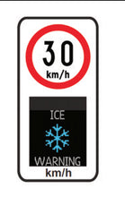 Load image into Gallery viewer, Ice Warning Sign - Automatic speed reading sign with Icy conditions early warning function