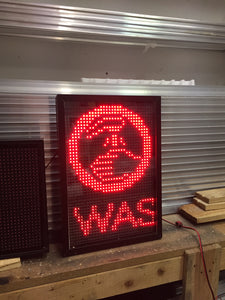 Small Single Colour (RED) Safety messages sign - Portrait - Solar powered