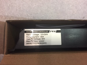 Solar Charge Controller 12 / 24V 30A with 2x USB charging port