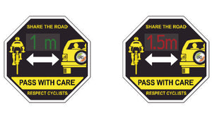 Ice Warning Sign - 'Pass with care' cyclist safety sign with Icy conditions early warning function